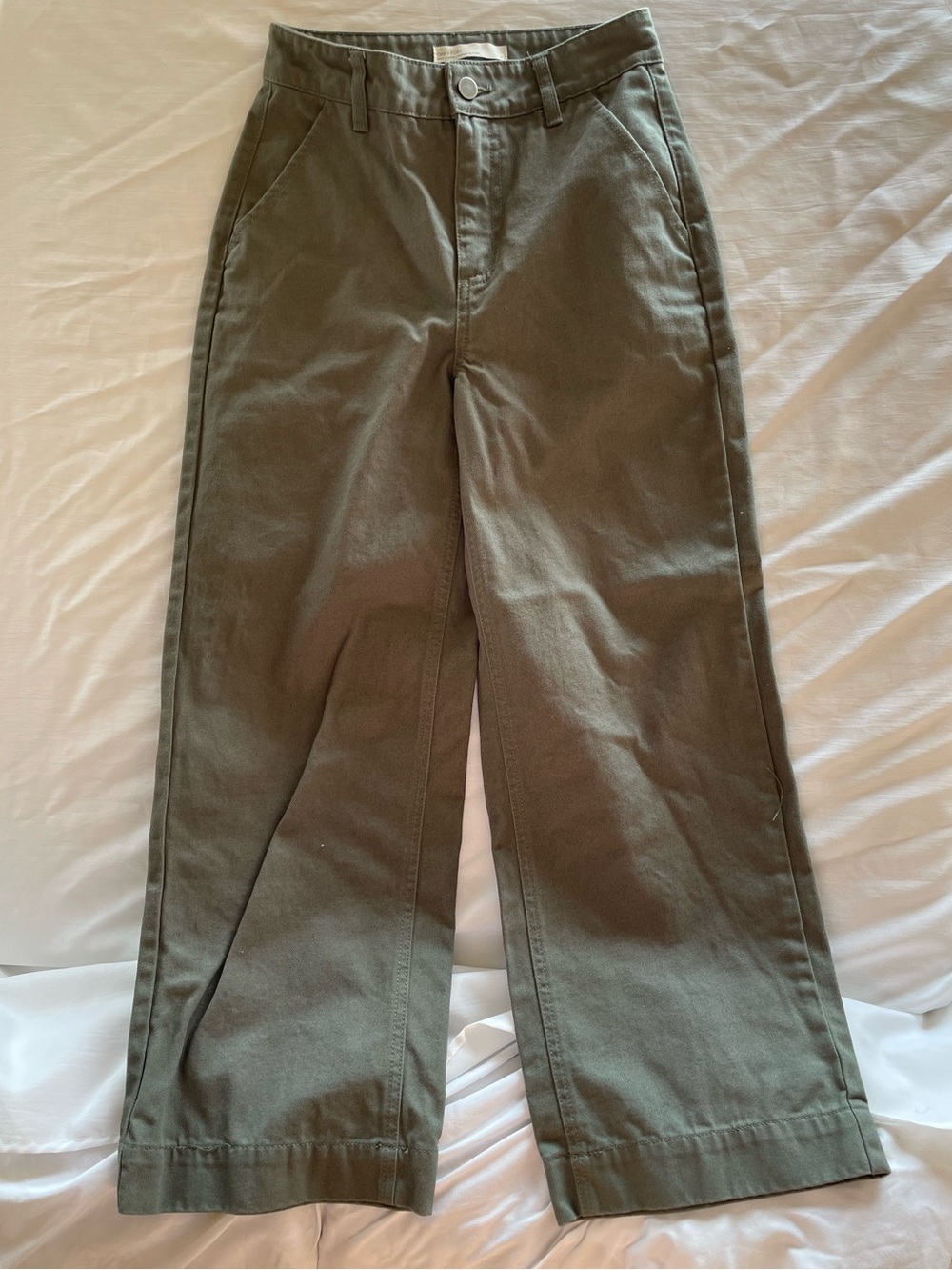 OAK + FORT Olive-Tone wide Leg Chinos